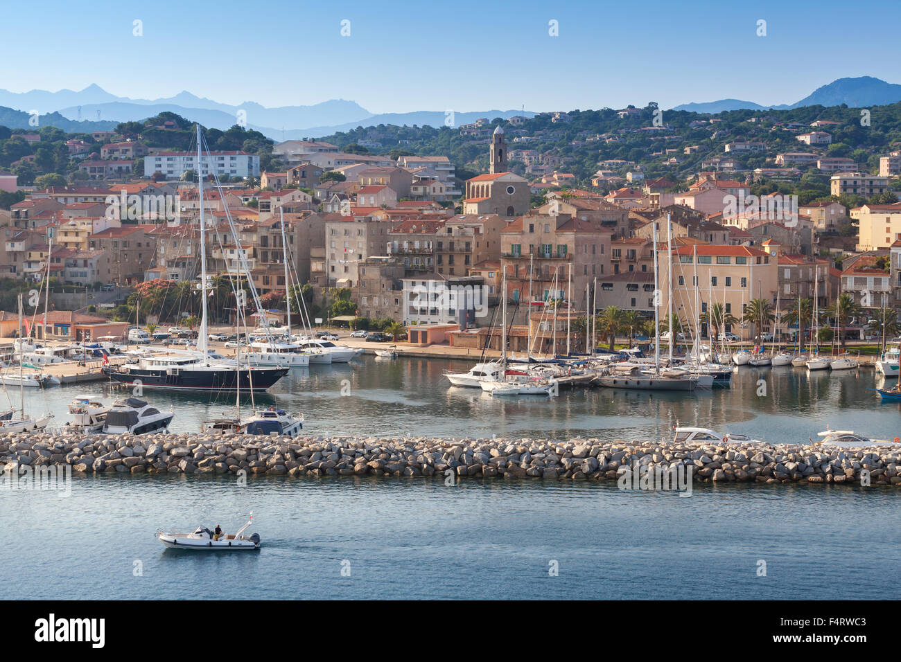 Port of Propriano, South region of Corsica, France Stock Photo