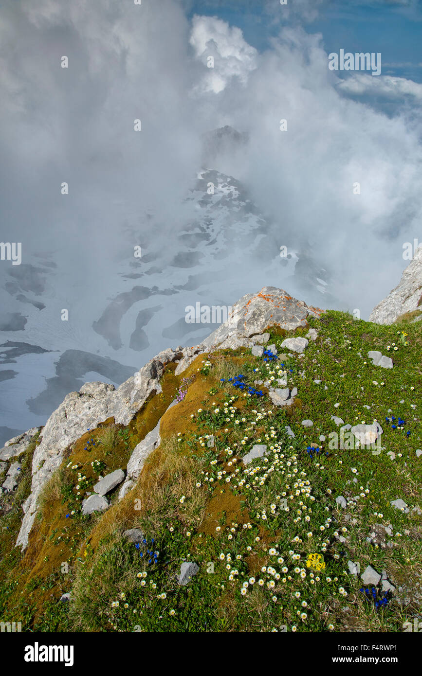 Europe, Switzerland, Appenzell, Mount Saentis Stock Photo
