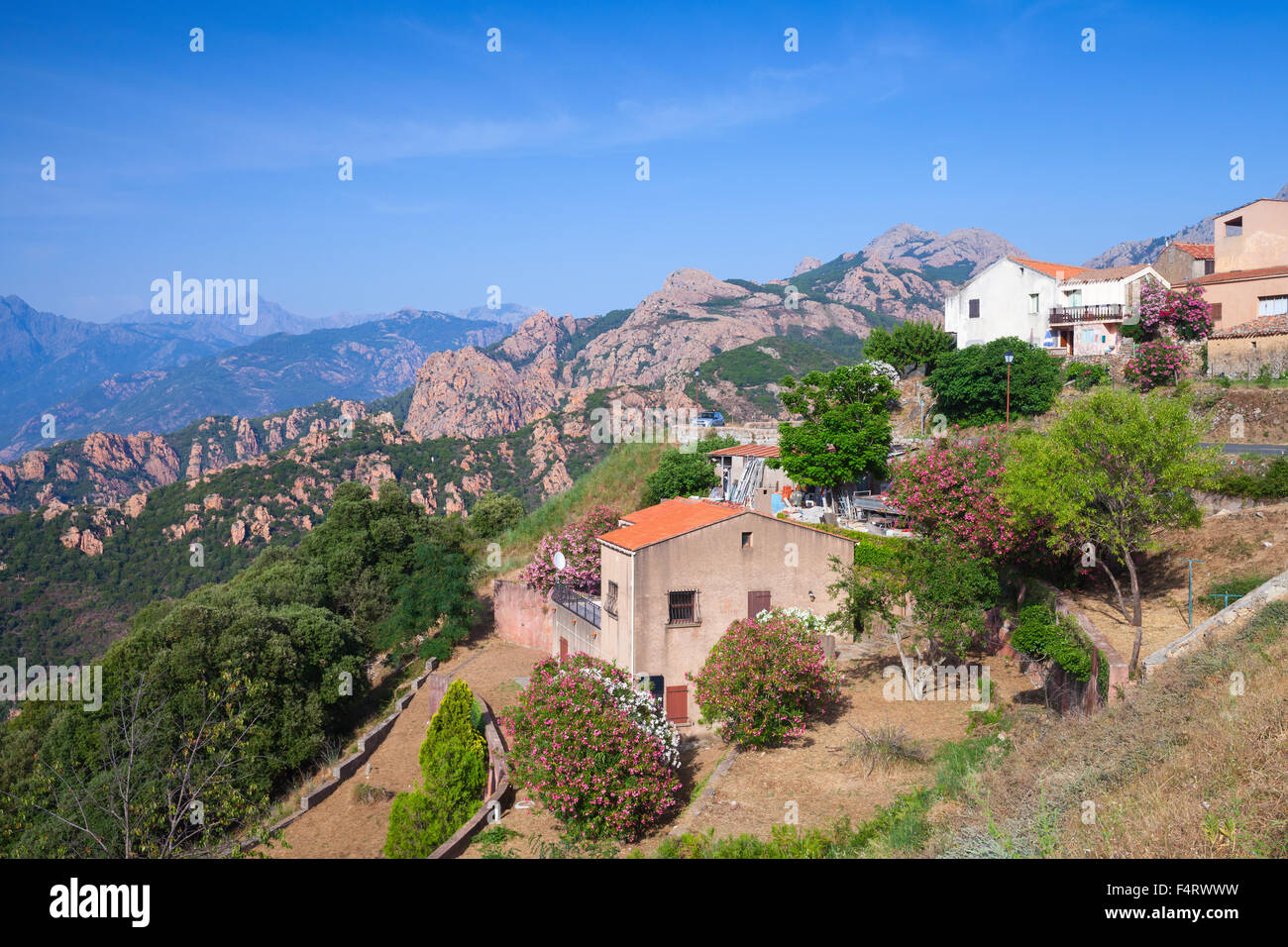 Rural Landscape Small Living Houses In Mountains Piana South