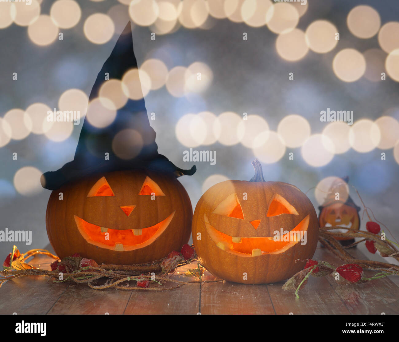 close up of pumpkins on table Stock Photo - Alamy