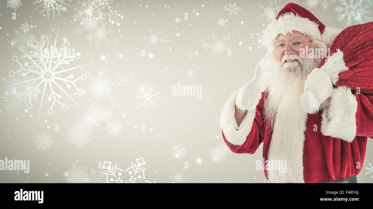 Composite image of santa likes to carry his sack Stock Photo