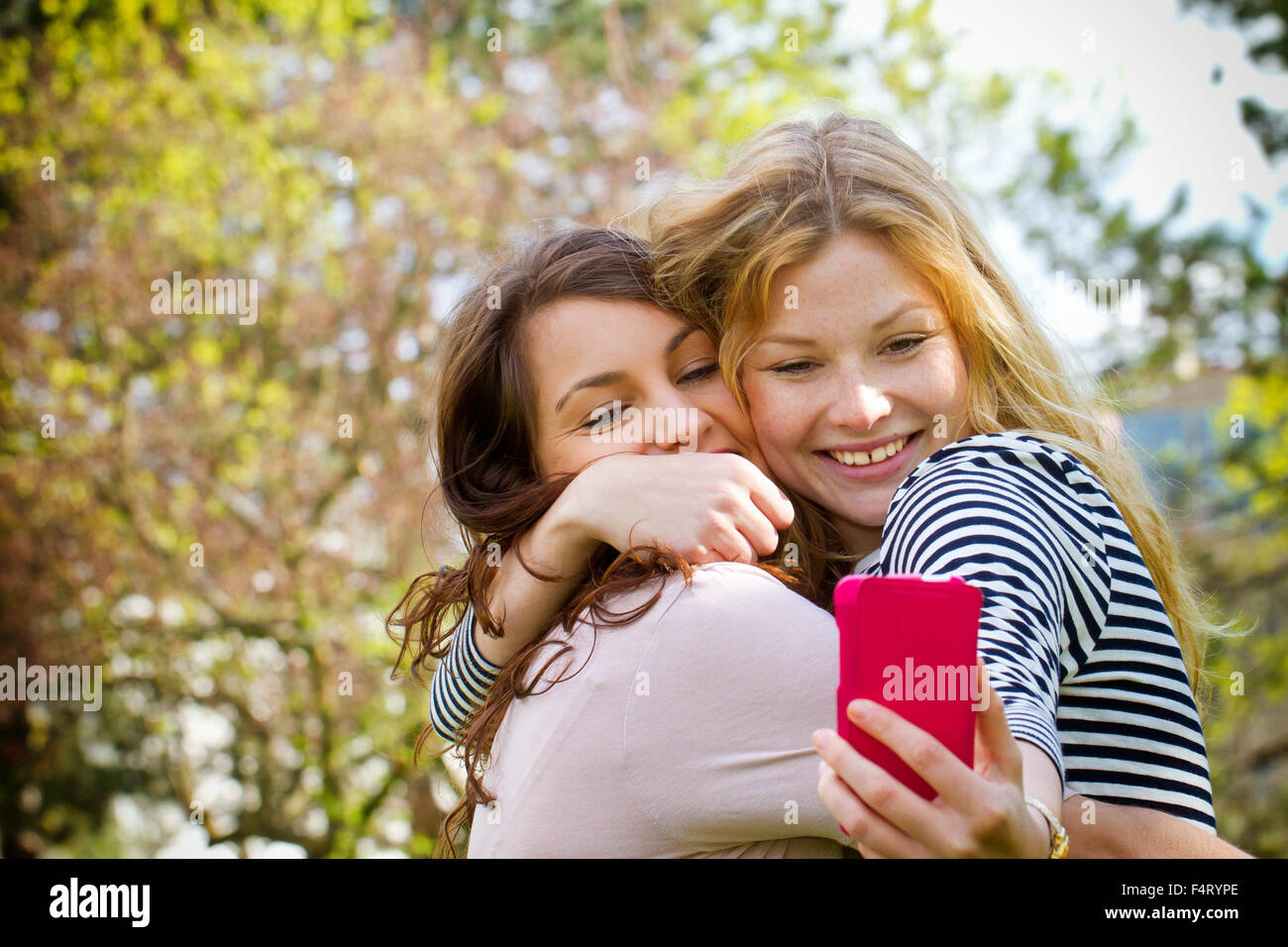 Taking Selfie with Smartphone Stock Photo