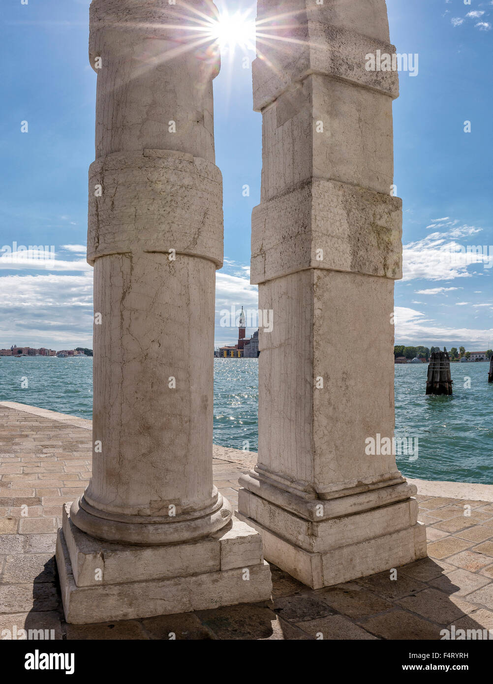 Italy, Europe, Venezia, Venice, Veneto, Fondamenta Dogana, San Giorgio, village, water, summer, Stock Photo