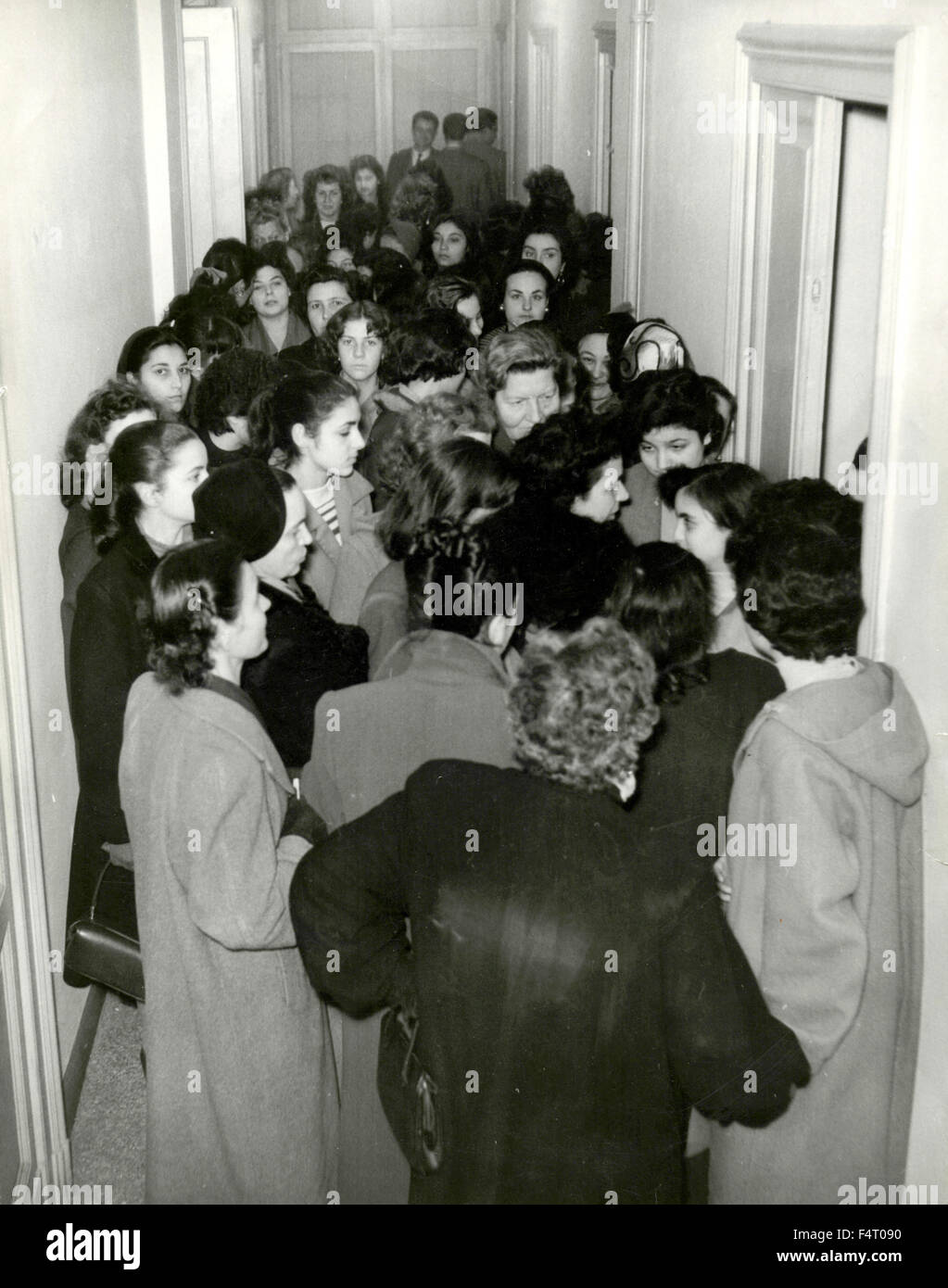 Row in the hallway for the specimens of the extras (generic) at Athena Films, Italy Stock Photo