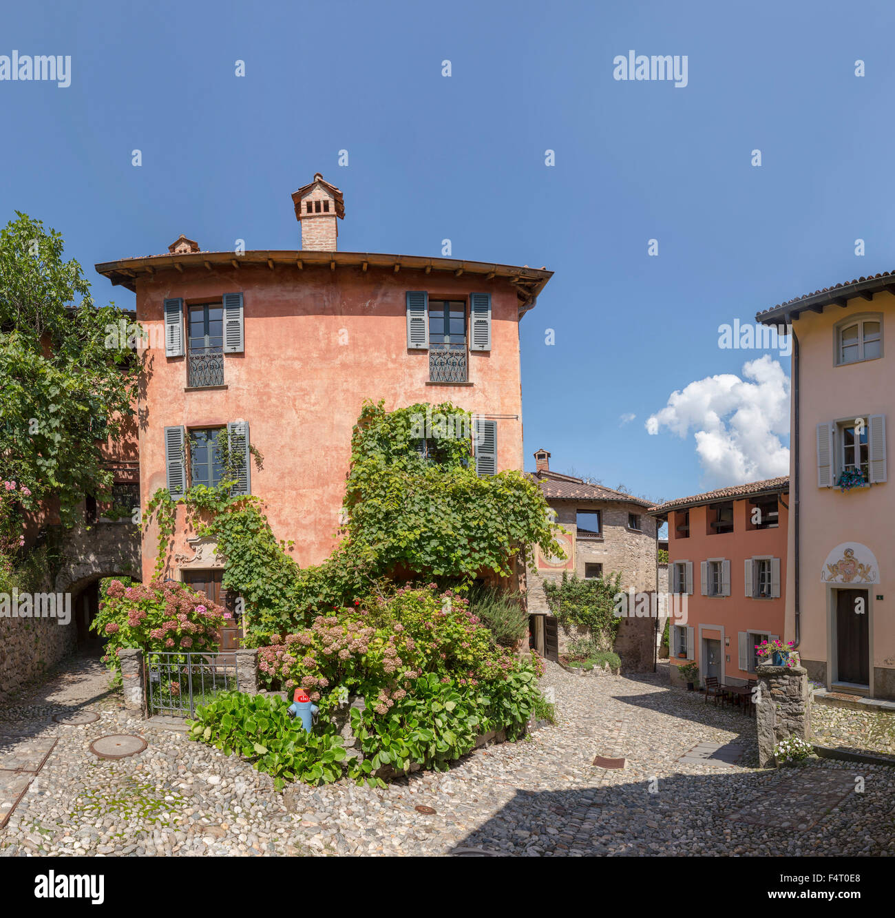 Switzerland, Europe, Carabbia, Ticino, Village, pebbled streets, village, summer, Stock Photo