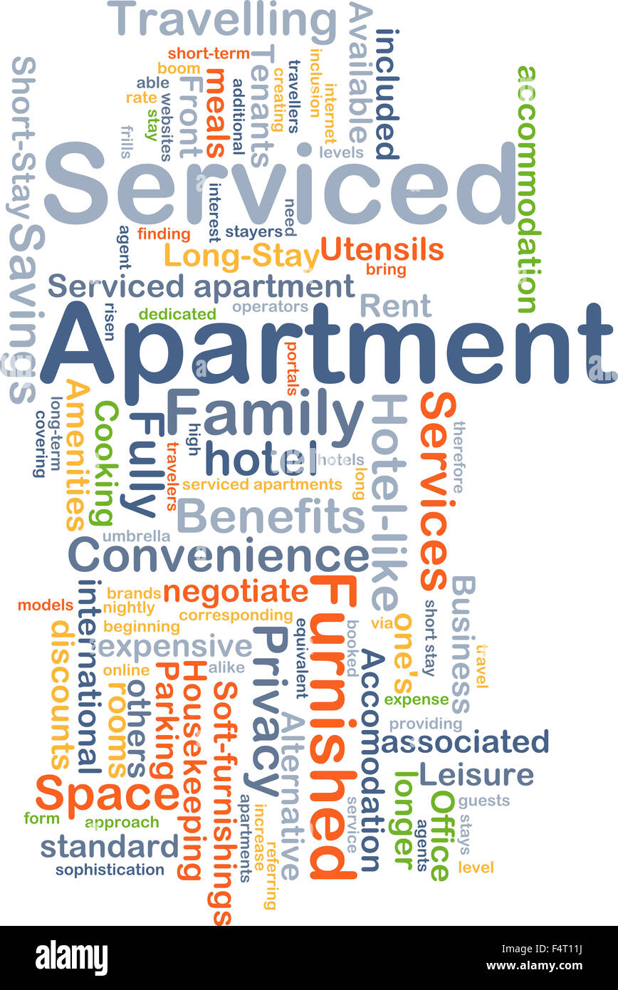 Background concept wordcloud illustration of service apartment Stock Photo