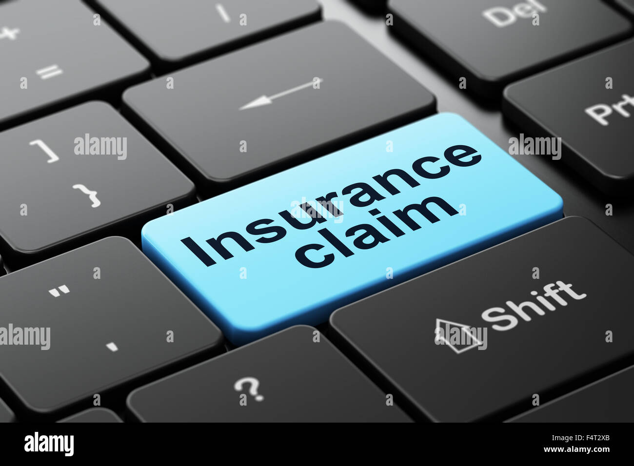 Insurance concept Insurance Claim on computer keyboard background