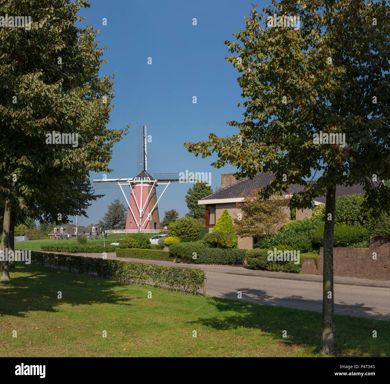 Netherlands, Holland, Silvolde, Gelderland, Windmill, Gerritsen, windmill, city, village, forest, wood, trees, summer, Stock Photo