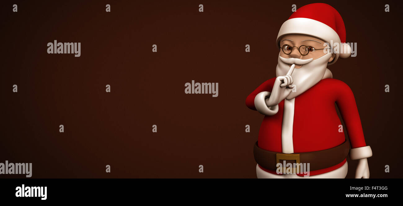 Composite image of cartoon santa asking for quiet Stock Photo