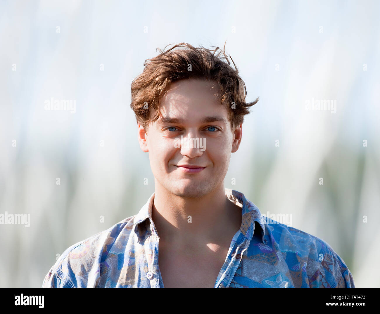 Portrait of a Young Man with Brown Hair Stock Photo - Alamy