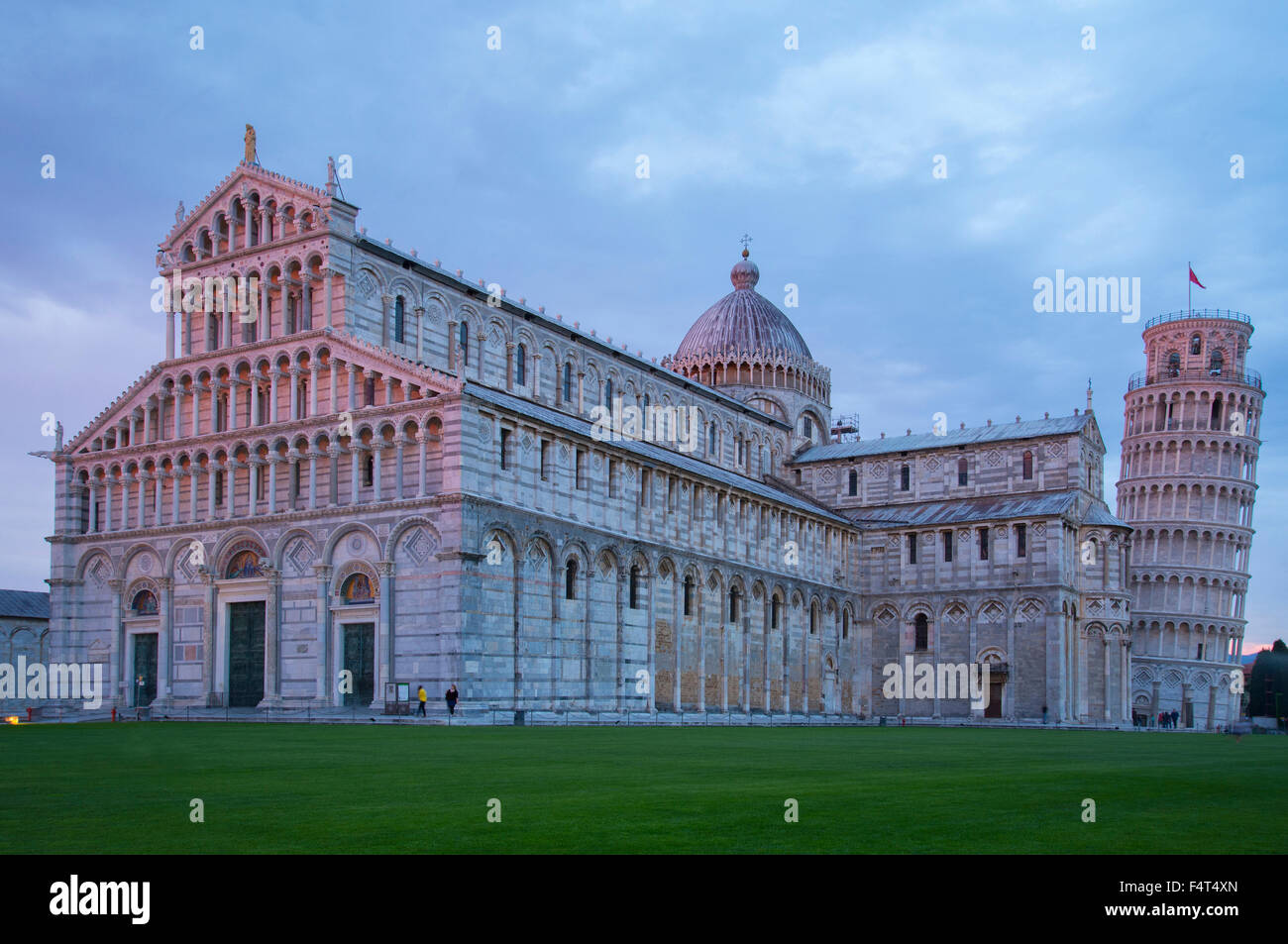 Europe, Italy, Tuscany, Pisa, leaning tower and church Stock Photo