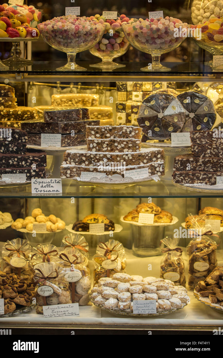 Europe, Italy, Tuscany, Toscana, Firence, Florence, sweets shop Stock