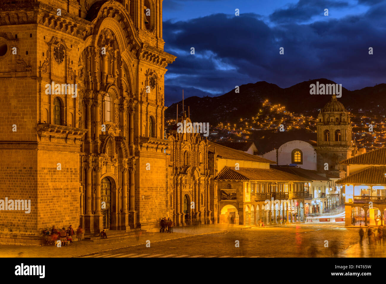 South America, Latin America, Andes, Peru, Cusco, main square Stock Photo