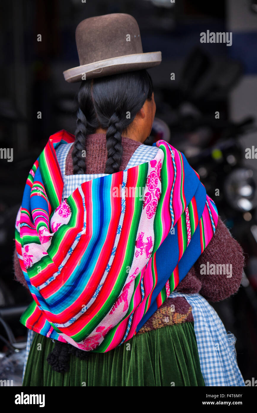 South America, Latin America, Peru, Juliaca, quechua woman, Stock Photo