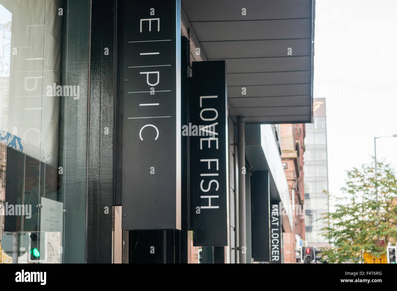 Michael Deane's Meat Locker, Love Fish, and Eipic restaurants, Belfast.  Eipic has been awarded a Michelin Star. Stock Photo