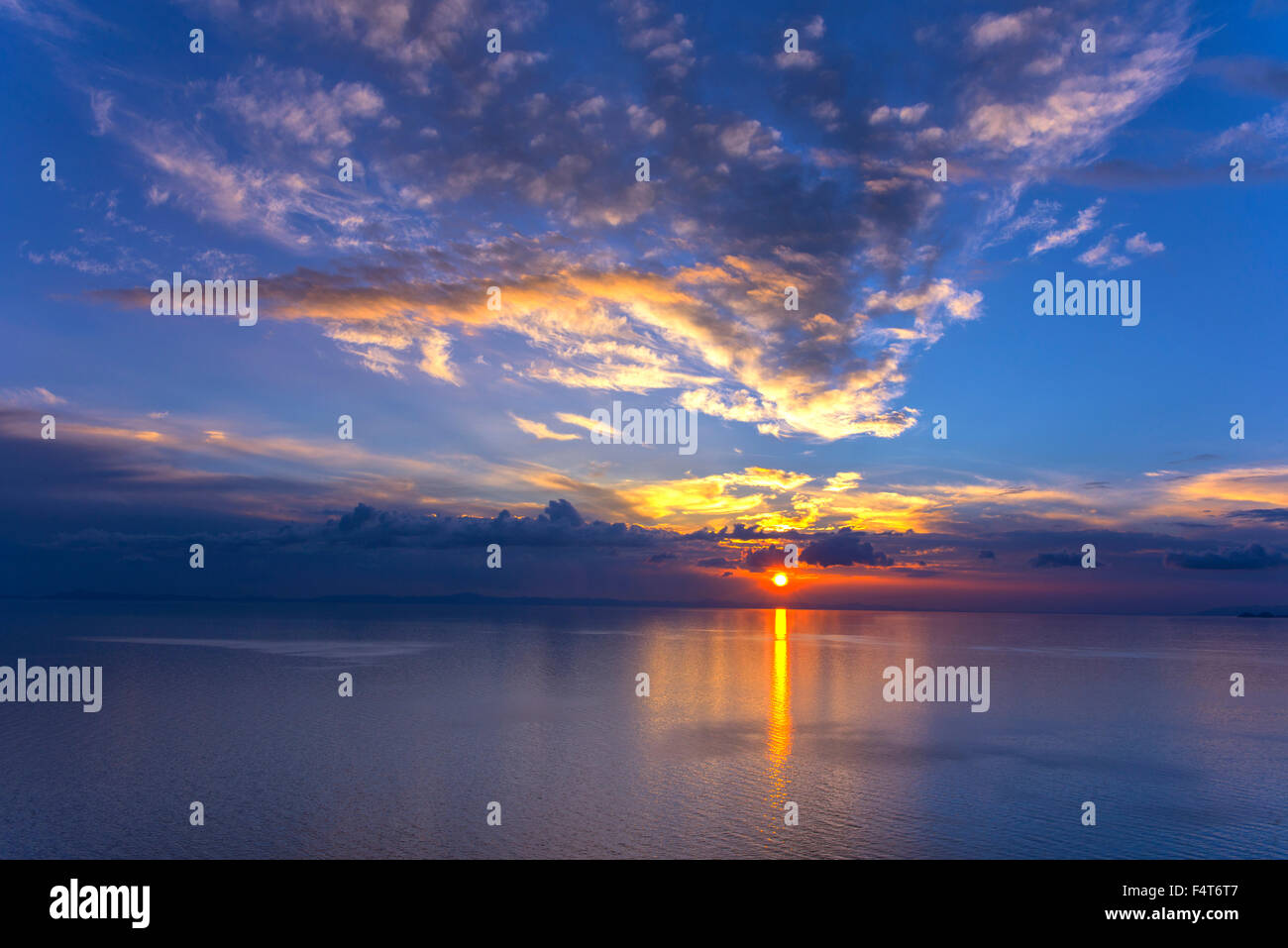 South America, Latin America, Peru, Lake Titicaca, Suasi Island, sunset on island Stock Photo