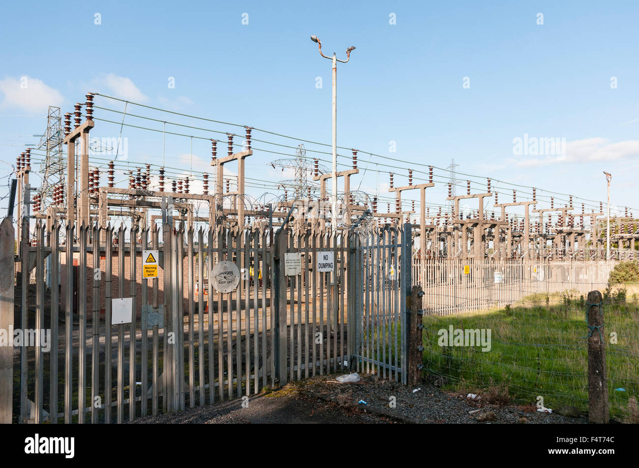 A rural electricity substation. Stock Photo