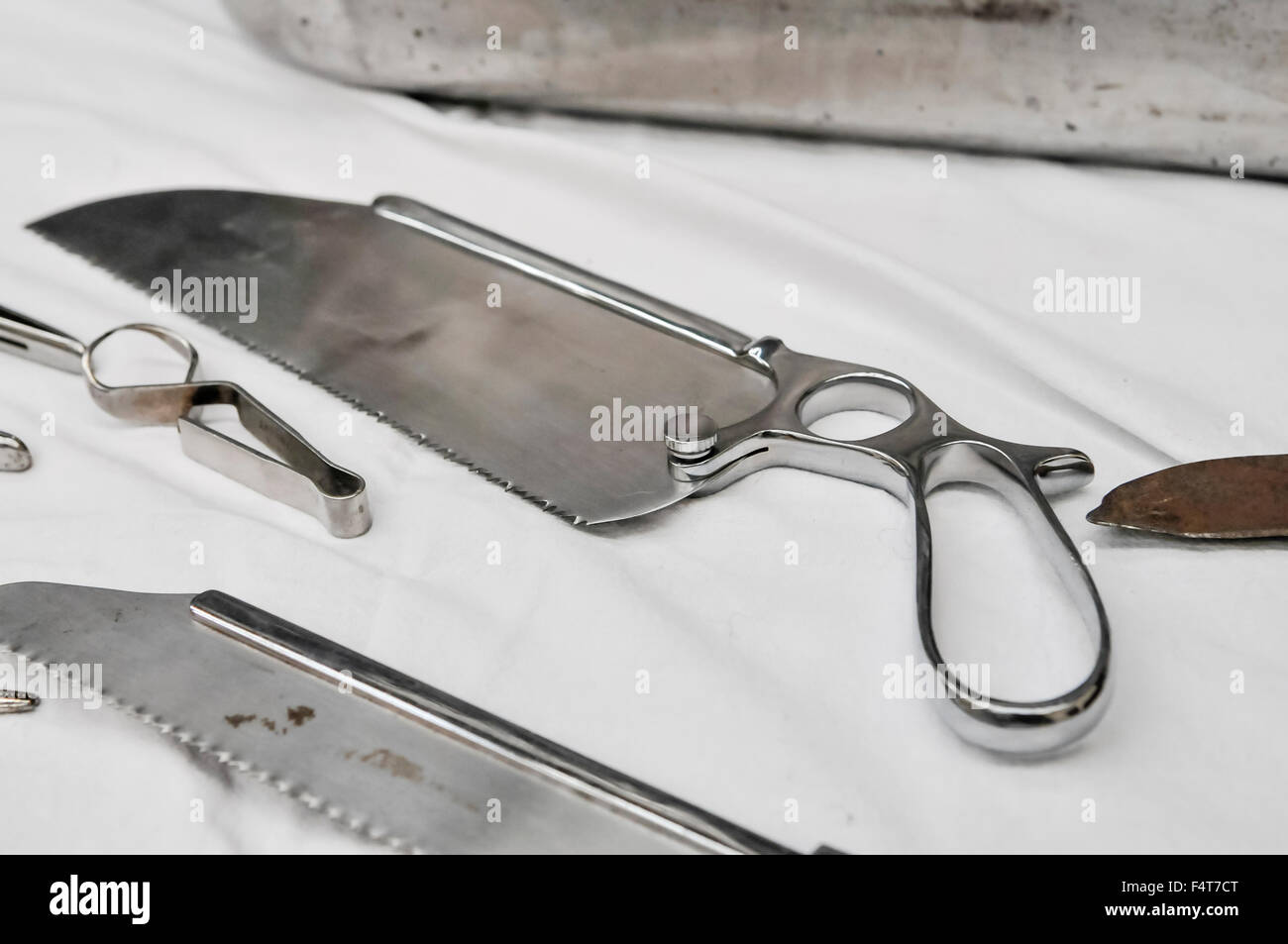 Stainless steel surgical saw Stock Photo