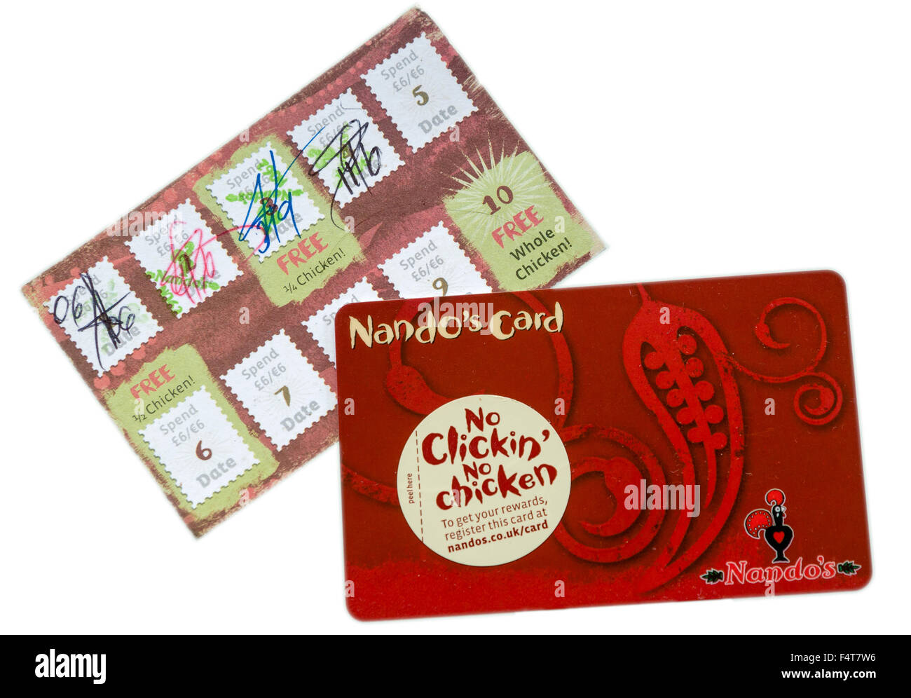 Old style and new style Nando's loyalty cards Stock Photo