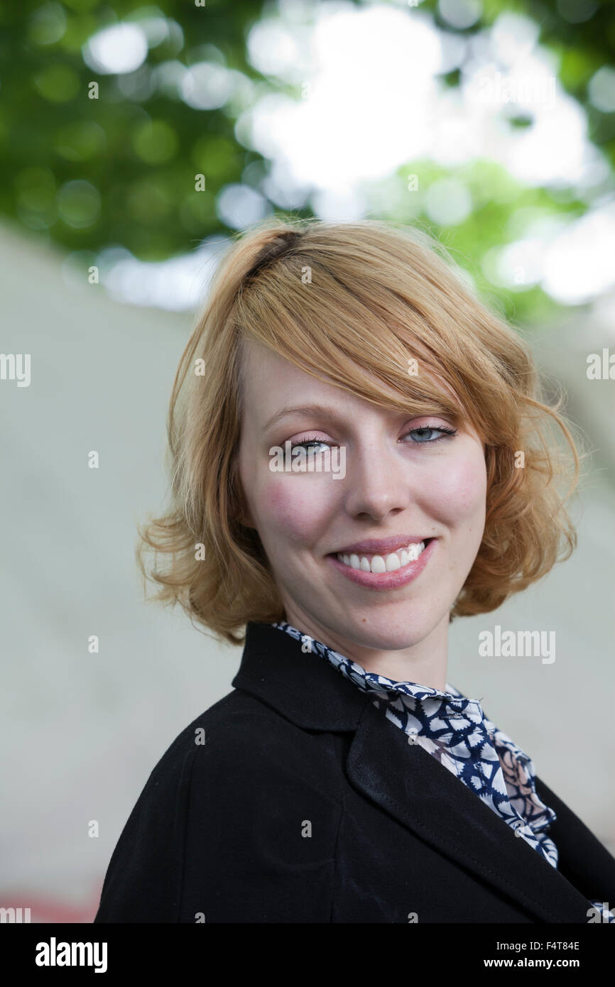Katrine Marçal, Swedish writer and journalist, at the Edinburgh International Book Festival 2015. Edinburgh. 31st August 2015 Stock Photo