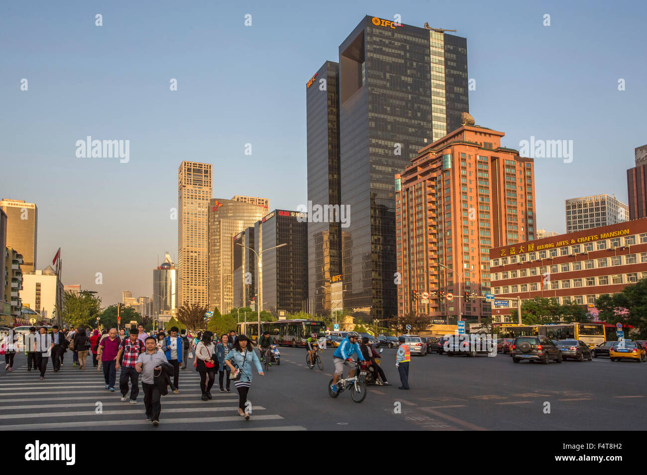 China, Beijing, Peking, City, Jianguomennei Dajie Avenue Stock Photo