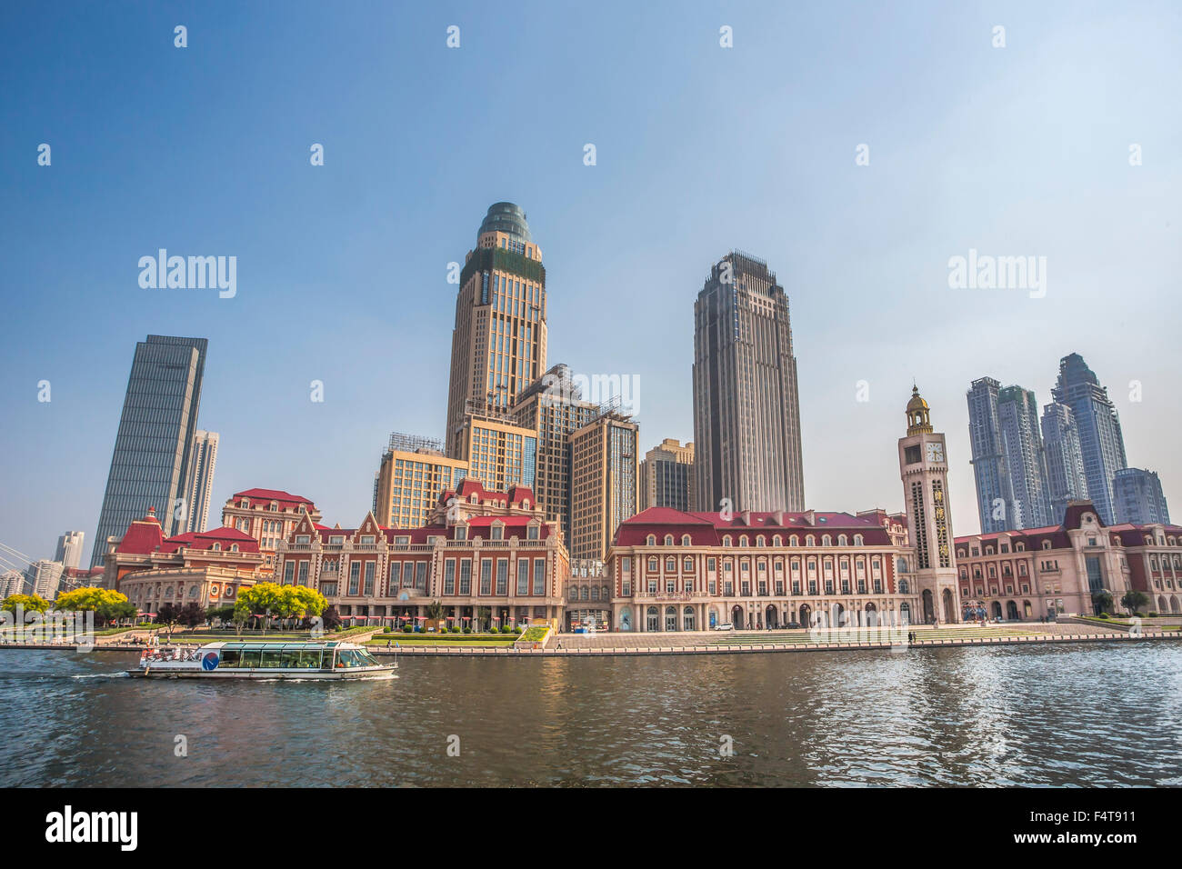 China, Tianjin, City, Hai River, Central Tianjin Stock Photo