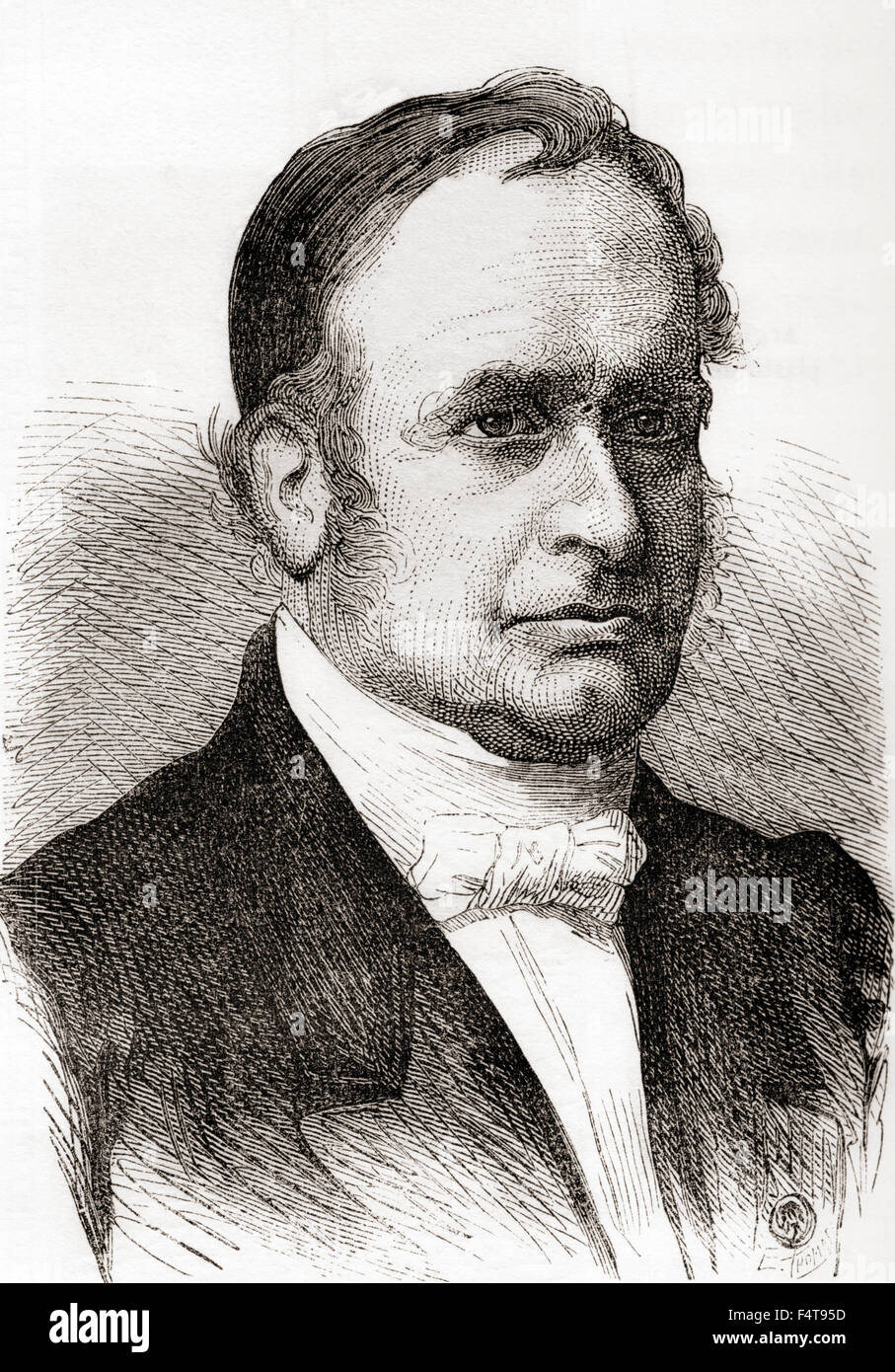 Jean-Baptiste Armand Louis Léonce Élie de Beaumont, 1798 – 1874.   French geologist. Stock Photo