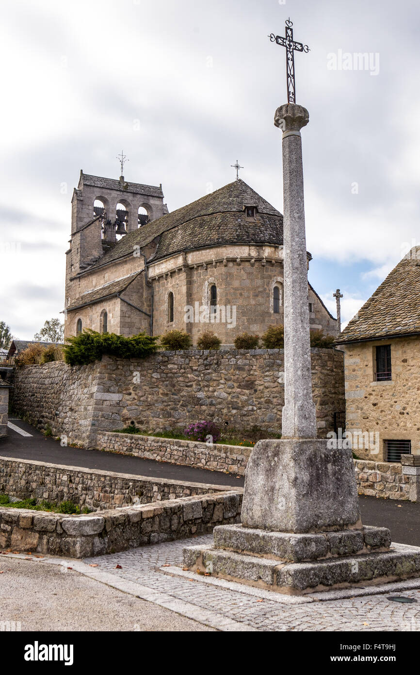 Architecture in Cantal (France) : Bell-gable Stock Photo