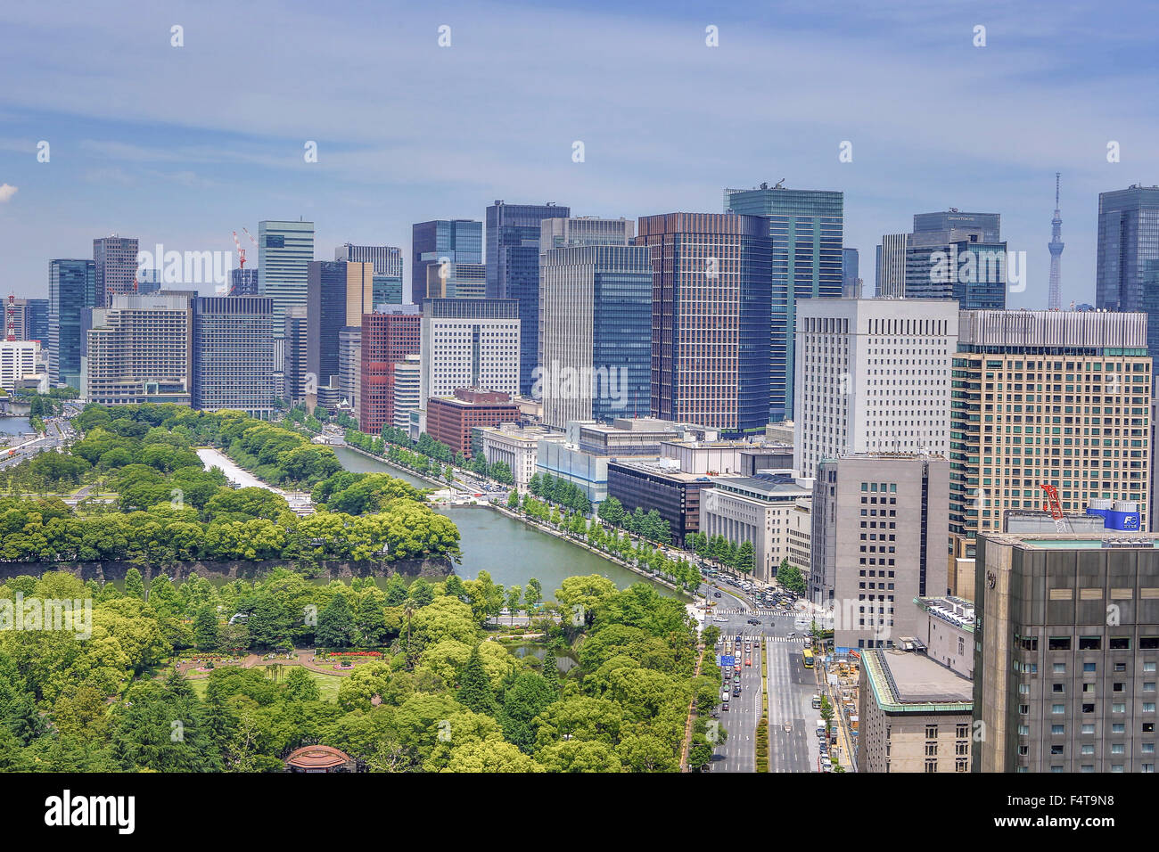 Japan, Tokyo City, Marunouchi District Skyline Stock Photo