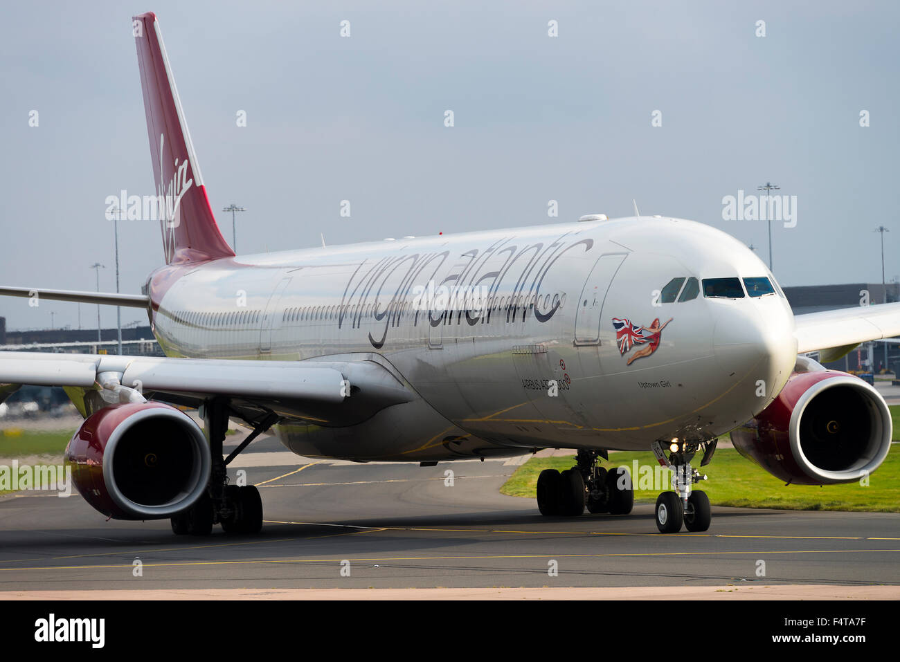 Virgin Atlantic Airways Airbus A330-343 Airliner G-VNYC Taxiing for Departure at Manchester International Airport England UK Stock Photo