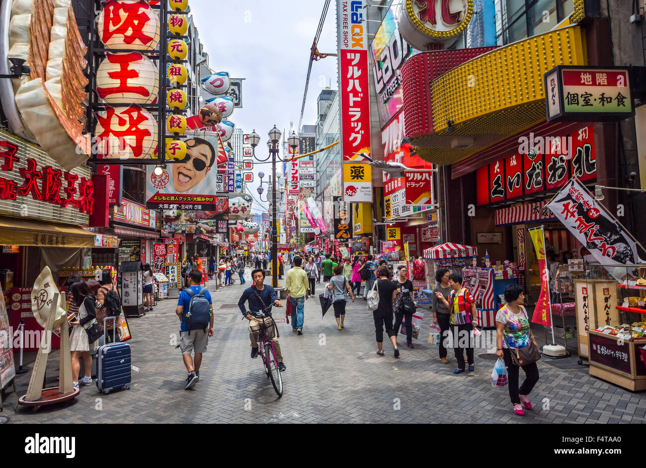 Japan, Osaka City, Dotombori Area, Stock Photo