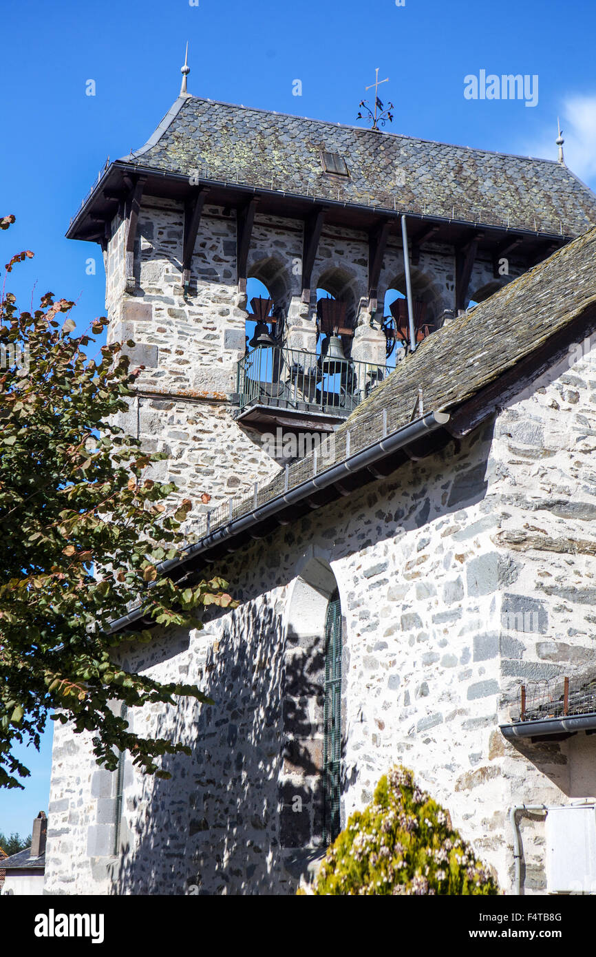 Architecture in Cantal (France) : Bell-gable Stock Photo