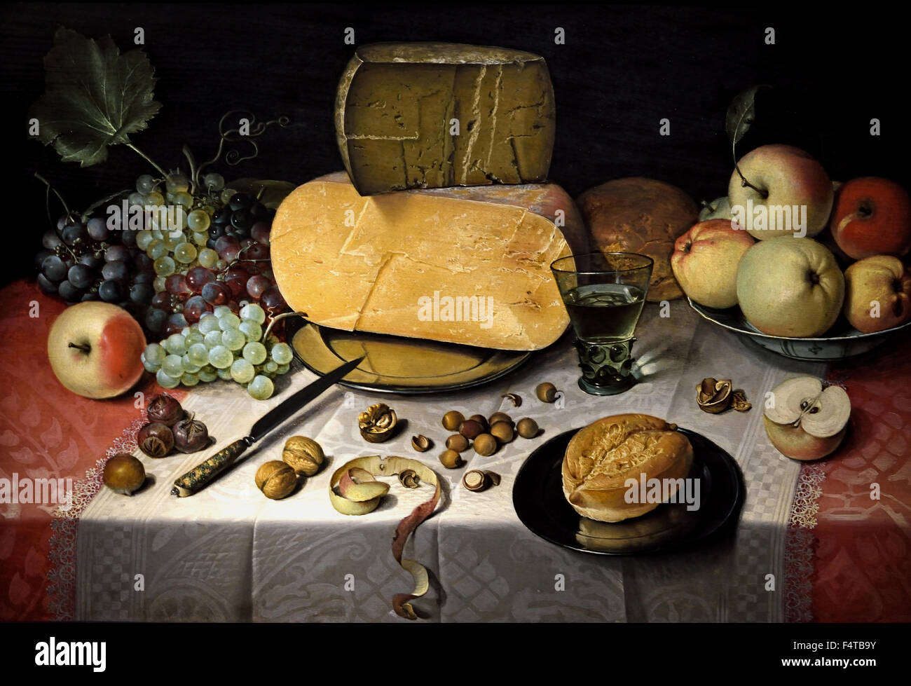 Floris Claesz van Dijk  1613 Cheese Banquet piece still live Museum Netherlands Stock Photo