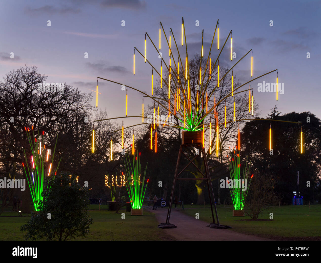 Europe, UK, England, London, Kew Gardens Christmas lights Stock Photo Alamy