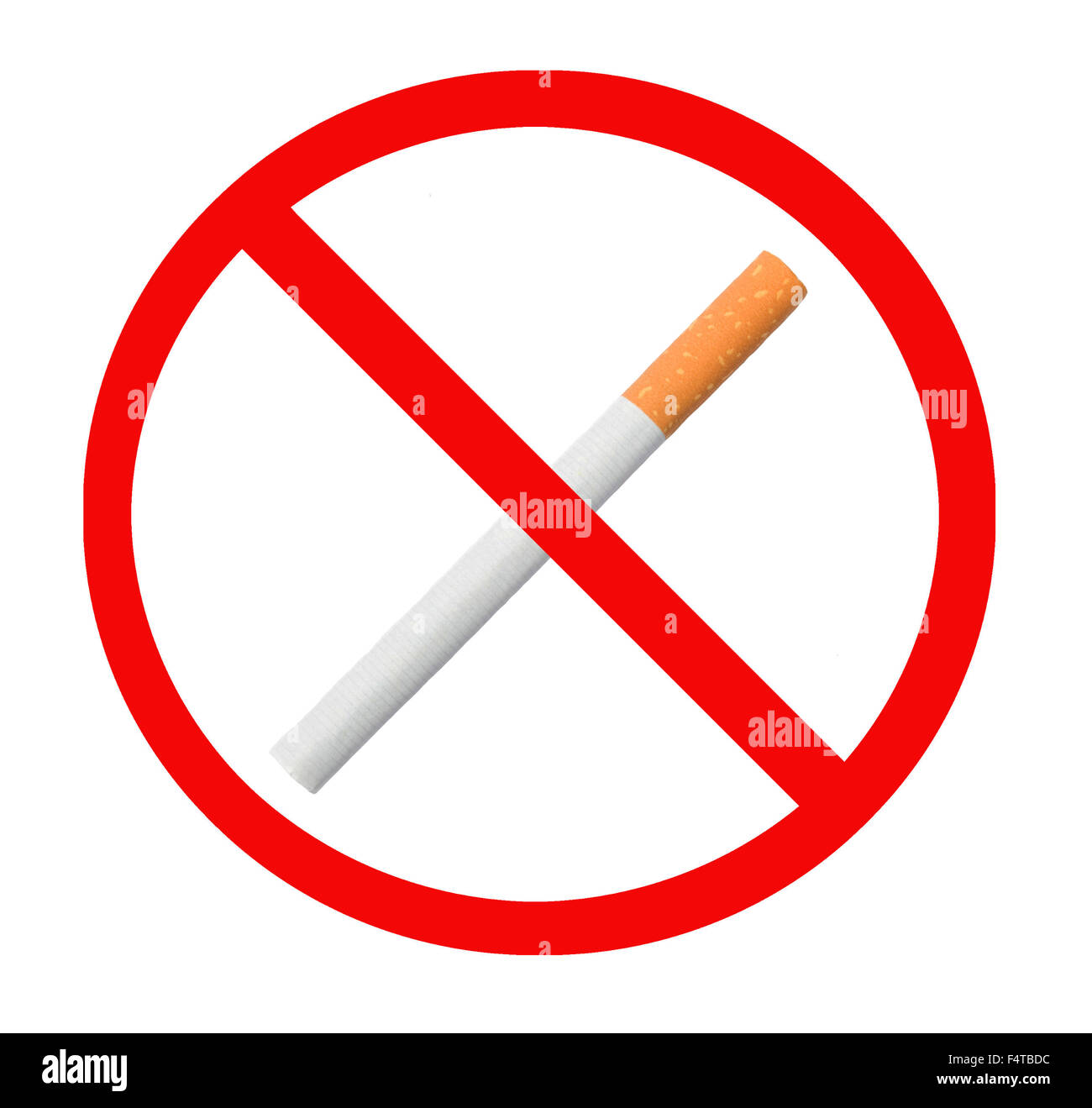 A sign presenting ban of smoking Stock Photo