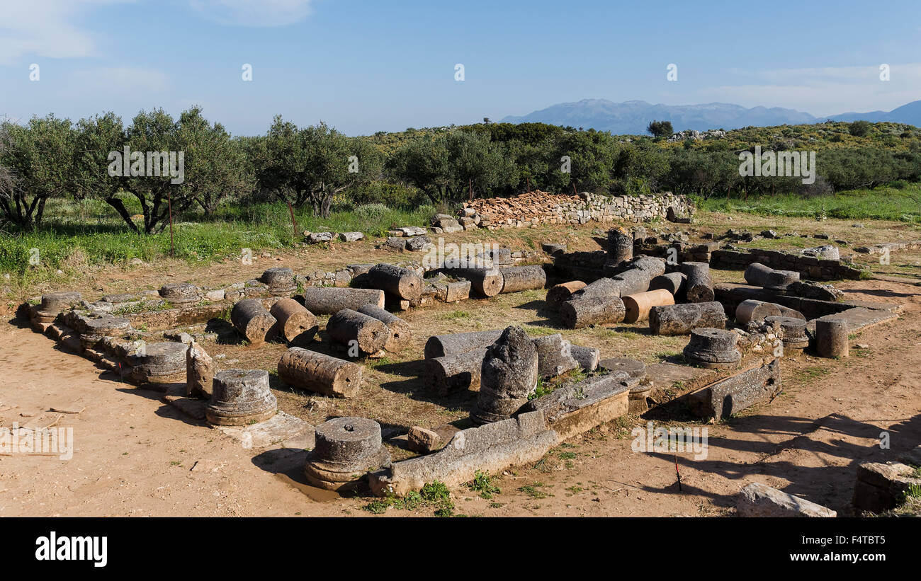 Roman villa in Aptera Stock Photo