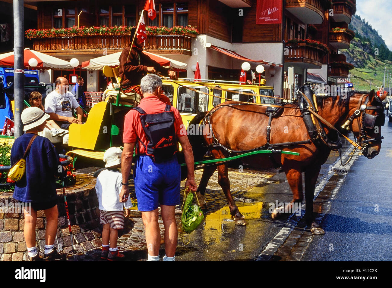 Horsedrawn carriage ride. Zermatt. Switzerland. Europe Stock Photo Alamy
