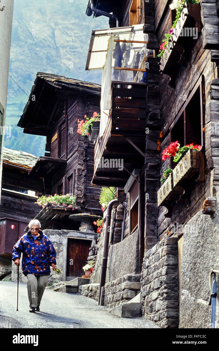 Old village, Zermatt. Switzerland. Europe Stock Photo