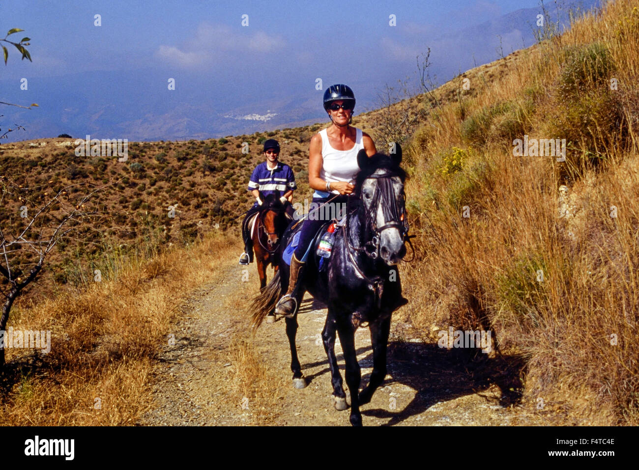Horse riding in the Alpujarras. Andalusia. Spain. Europe Stock Photo