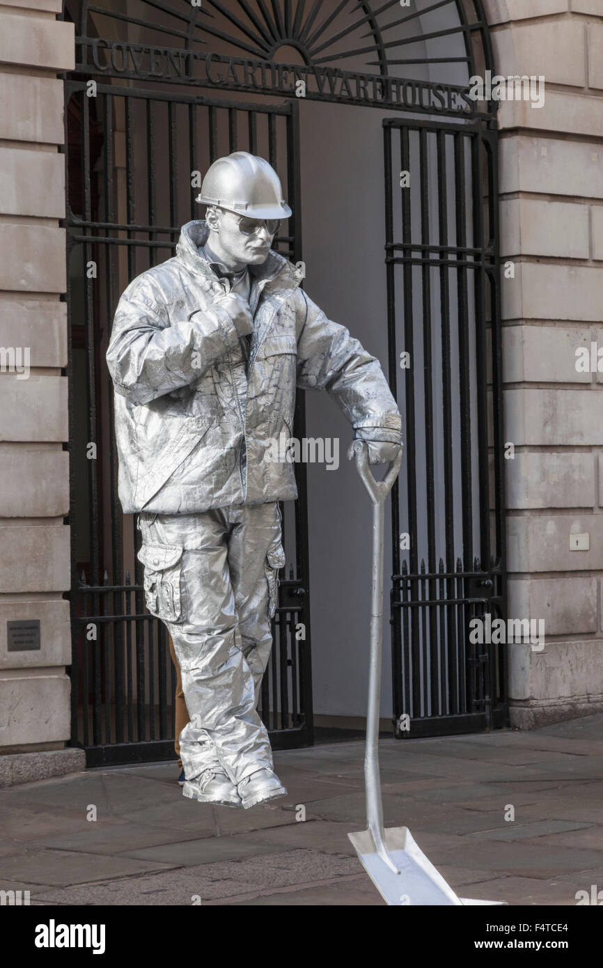 England, London, Covent Garden, Human Statue Stock Photo Alamy