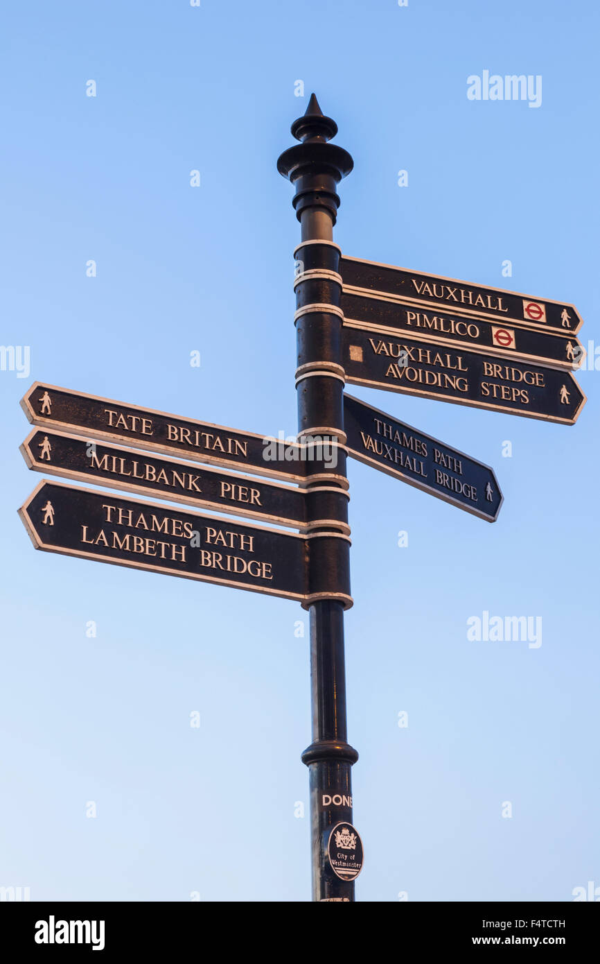 England, London, Westminster, Signpost Stock Photo