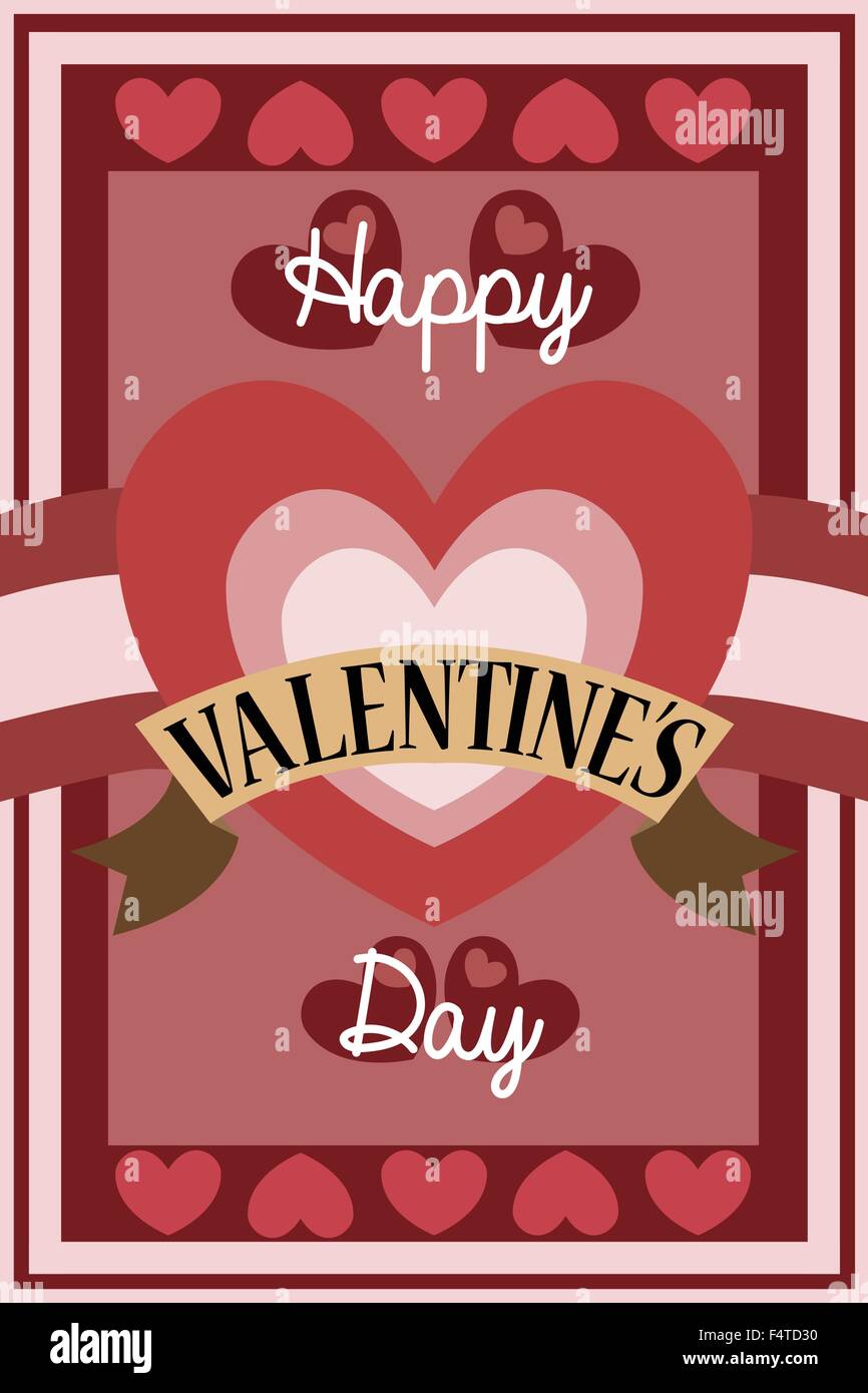 A vector illustration of retro Valentine card design Stock Vector Image ...