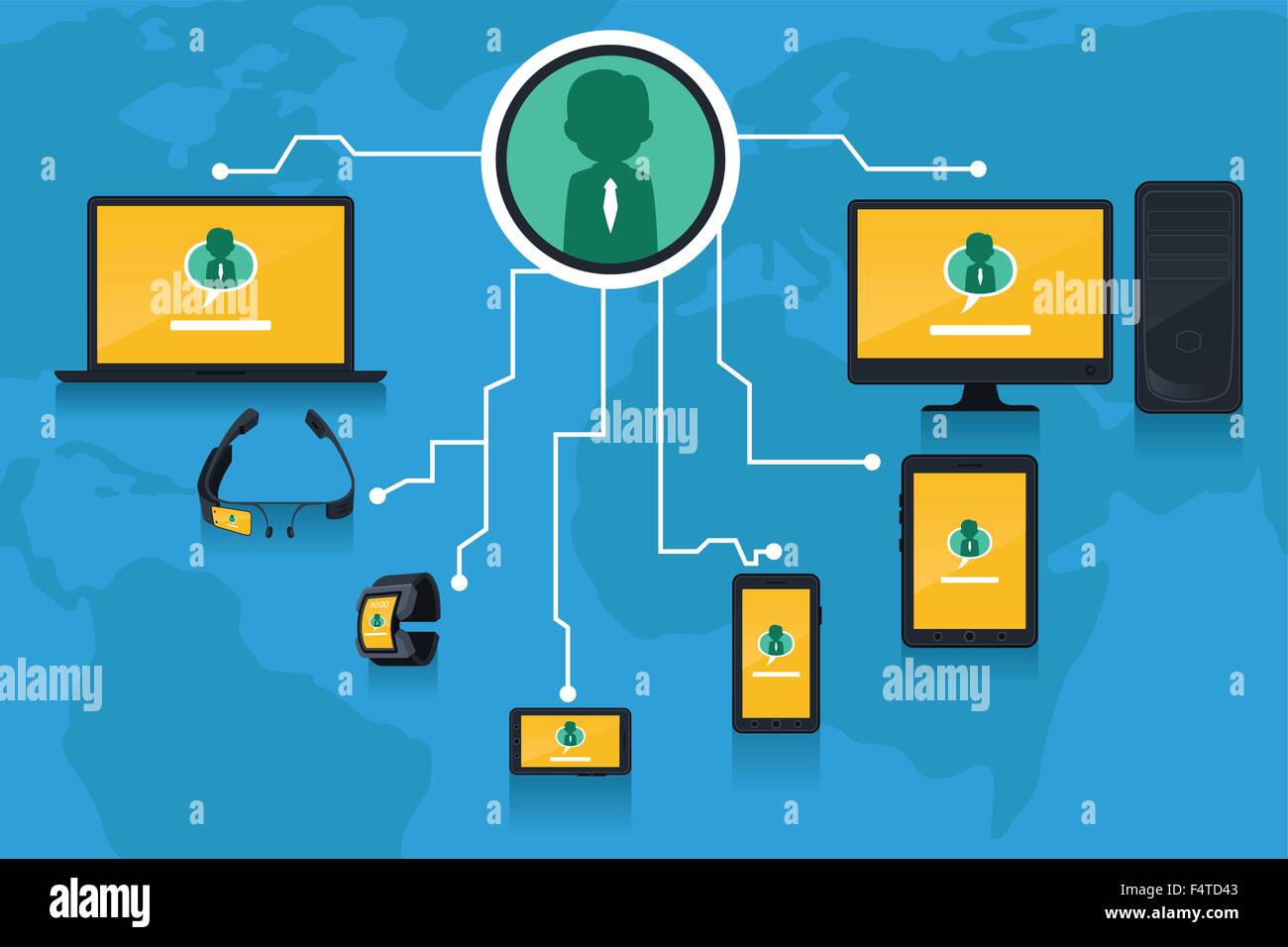 A vector illustration of social networking concept Stock Vector Image