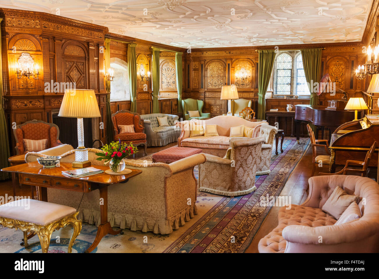 England, Kent, Hever, Hever Castle, The Sitting Room Stock Photo