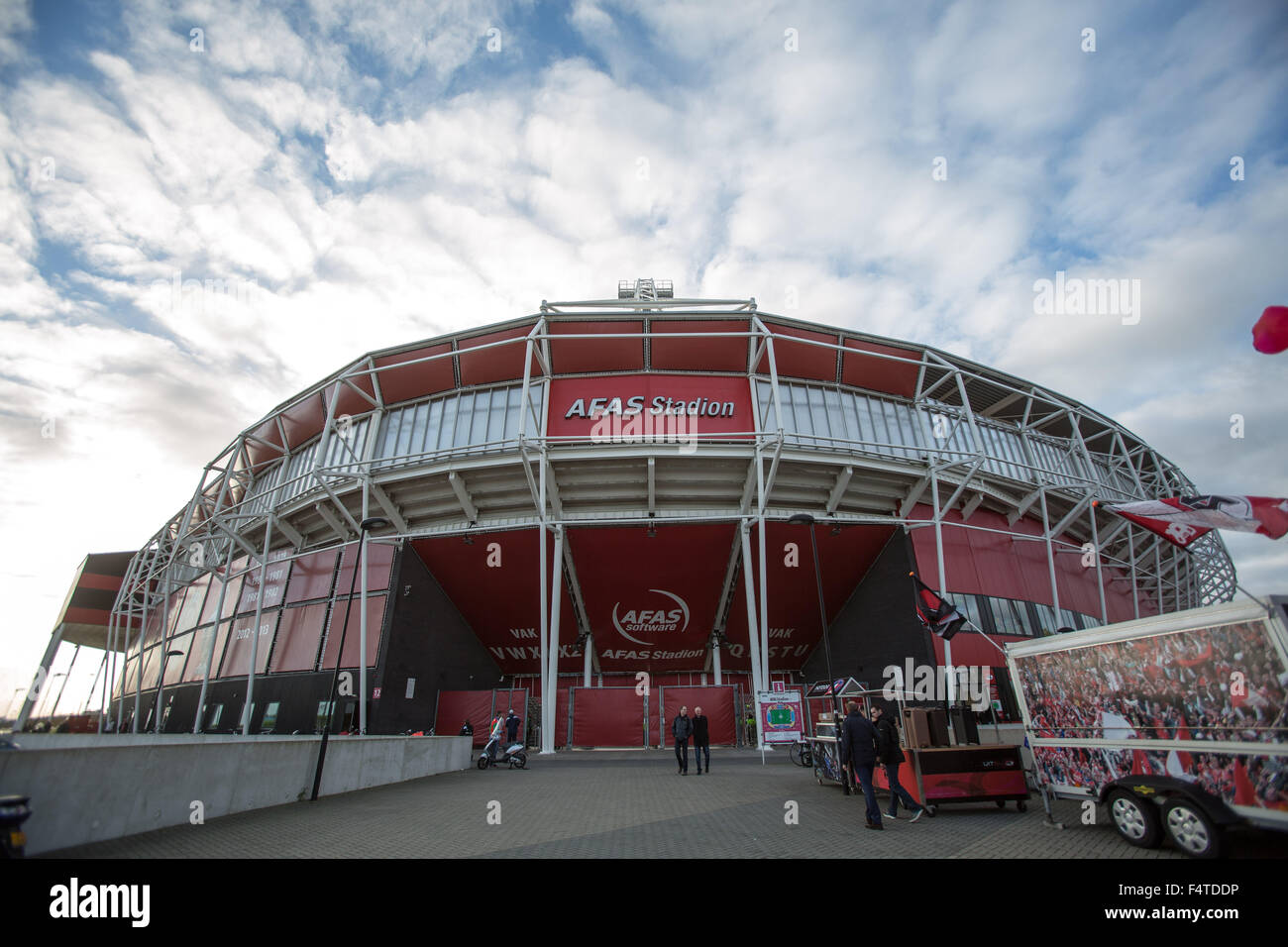 The AFAS Stadion in Alkmaar, the Netherlands, 22 October 2015, prior to the UEFA Europa League Group L soccer match between AZ Alkmaar and FC Augsburg. Photo: Maja Hiti/dpa Stock Photo