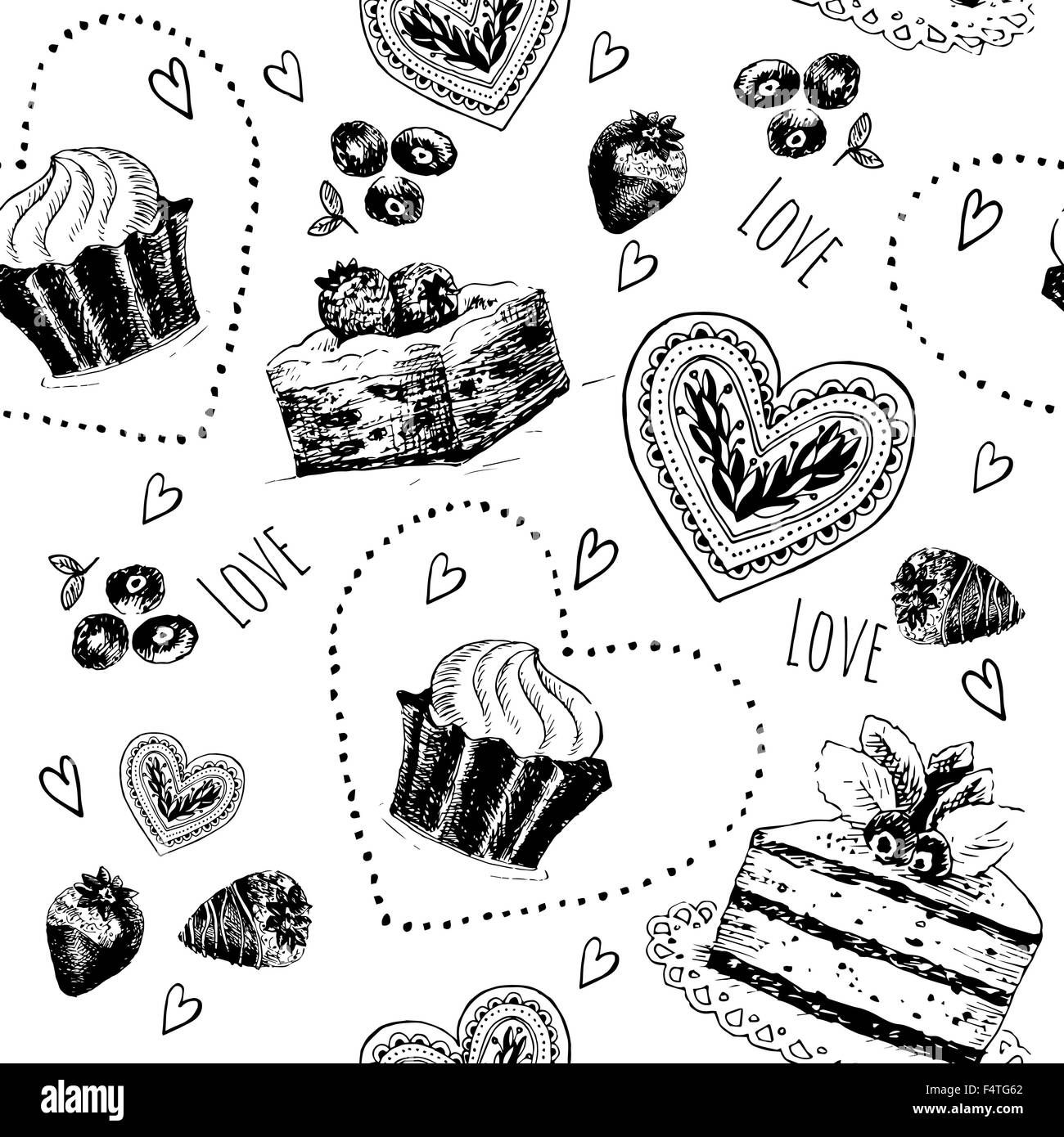 Cupcake symbols Black and White Stock Photos & Images - Alamy