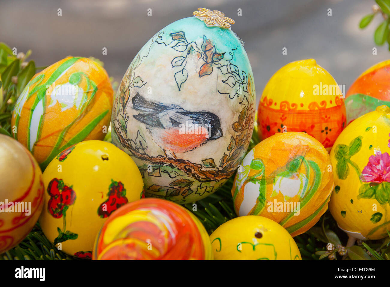 Bavaria, Germany, Easter market, custom, customs, tradition, art, culture, Easter, Easter egg, Easter eggs, egg, eggs, painted Stock Photo