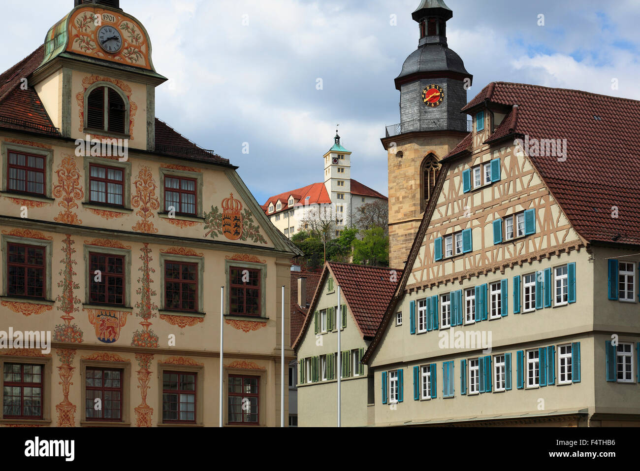 Germany, Europe, BadenWurttemberg, Vaihingen, Enz, city hall, facade