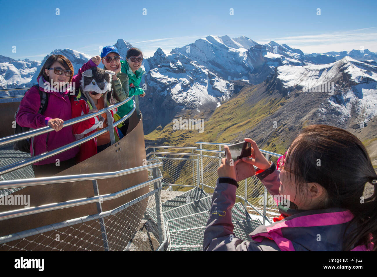 Tourists on Schilthorn, Stock Photo