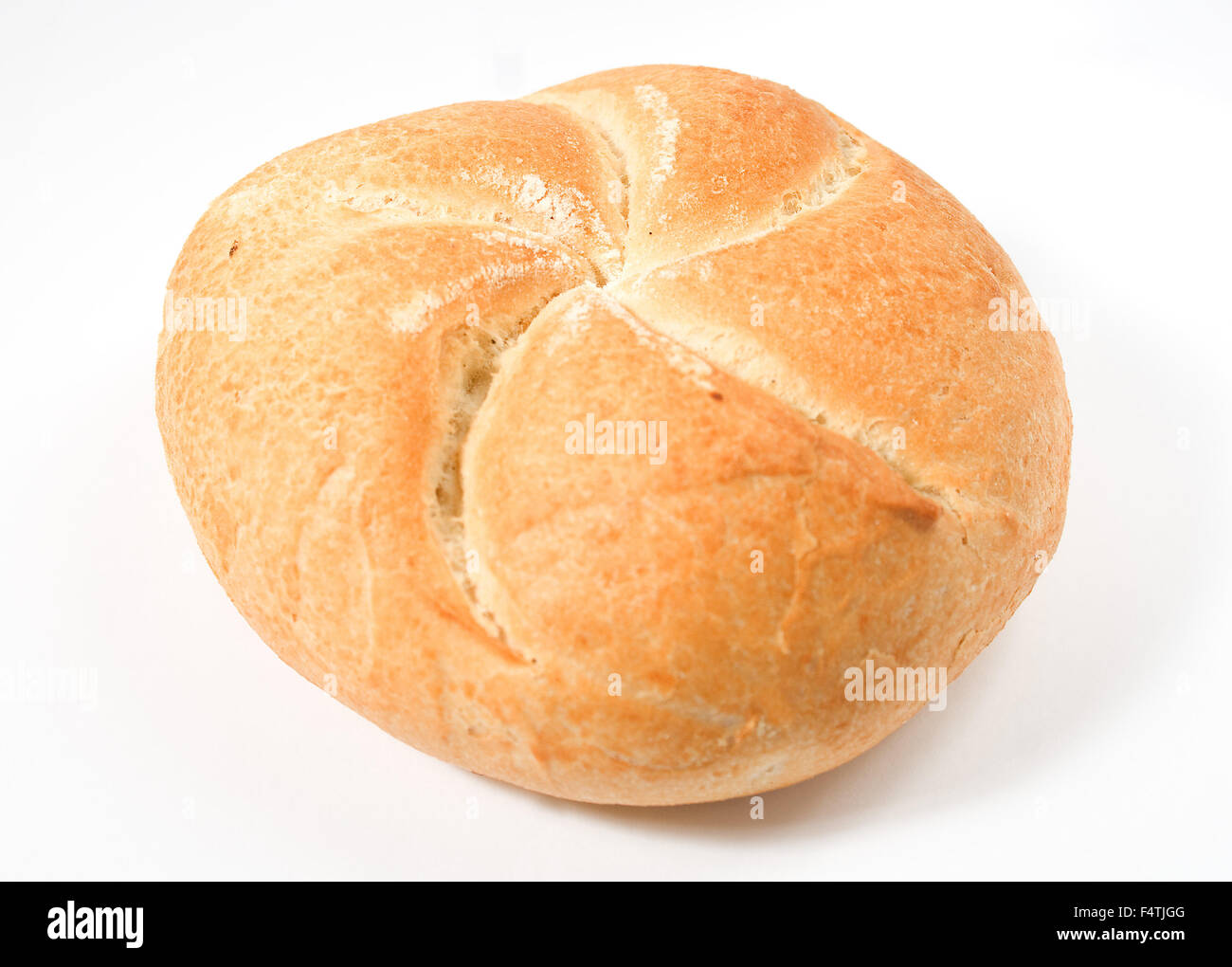 fresh roll over white background Stock Photo